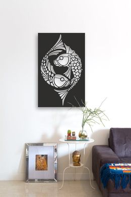 Fish to Fish panel decor in loft style made of metal 2884 photo