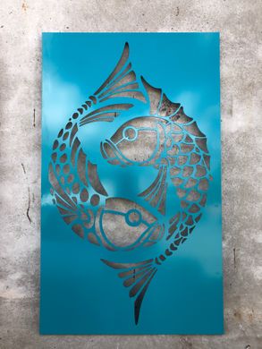 Fish to Fish panel decor in loft style made of metal 2884 photo